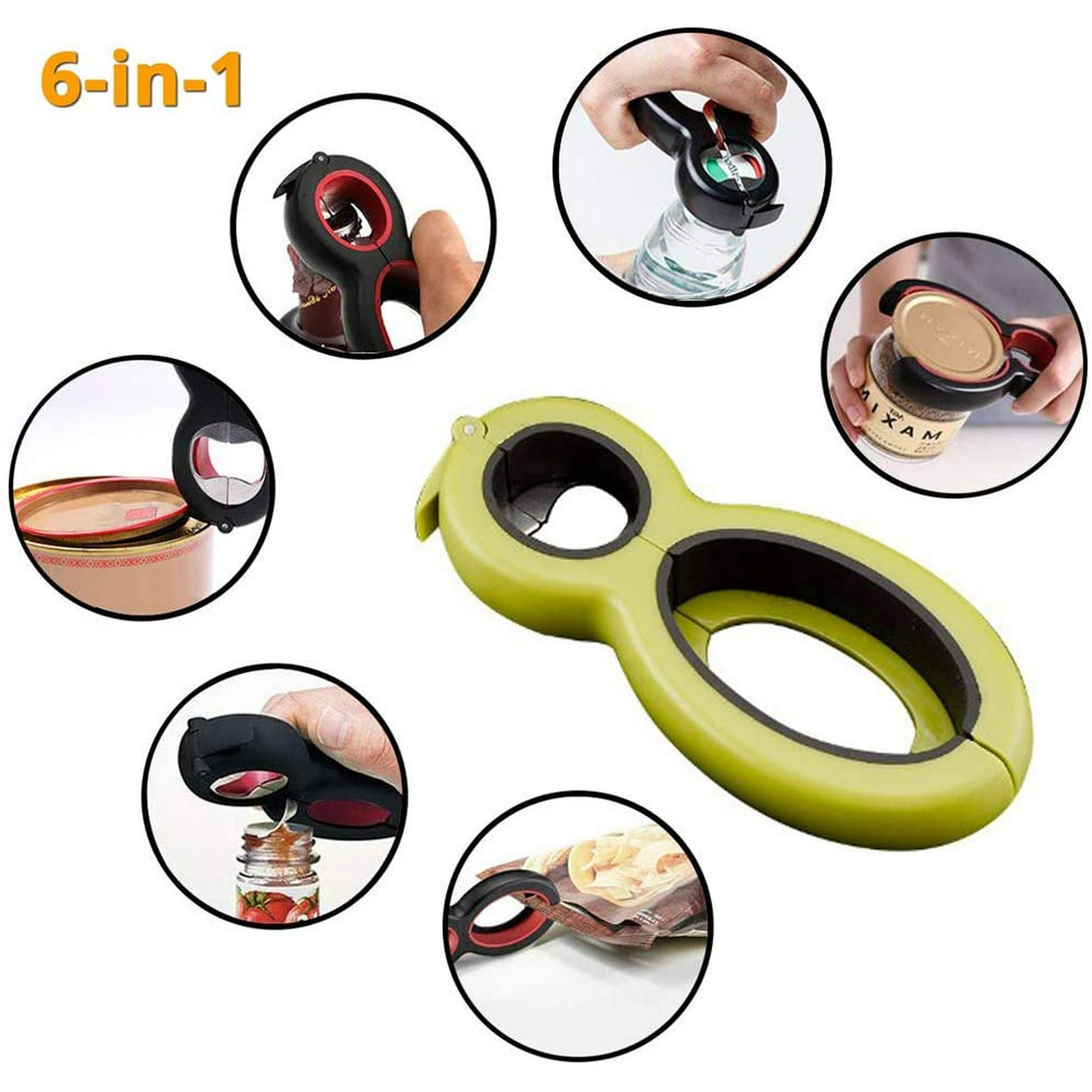 Seniors with Arthritis Twist Off Lid Hand Weakness Can Bottle Opener Soda and Jar Openers 5-in-1 and 6-in-1 2 pack Jar Opener for Seniors and Arthritic Hands